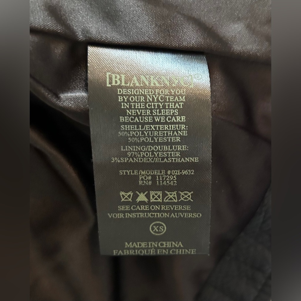 BLANK NYC Vegan Leather Moto Jacket In Onyx Sz XS/S ✨NWT✨ - Picture 13 of 14